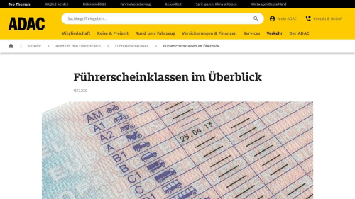 Webcapture/Screenshot der Webseite https://www.adac.de/verkehr/rund-um-den-fuehrerschein/klassen/ueberblick/