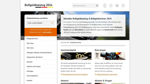 Webcapture/Screenshot der Webseite https://www.bussgeldkatalog.org/