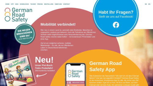 Webcapture/Screenshot der Webseite https://www.germanroadsafety.de/