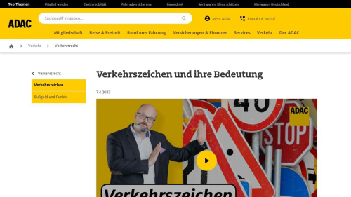 Webcapture/Screenshot der Webseite https://www.adac.de/verkehr/recht/verkehrszeichen/