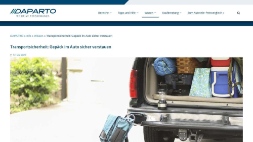 Webcapture/Screenshot der Webseite https://www.daparto.de/info/gepaeck-im-auto-sichern/