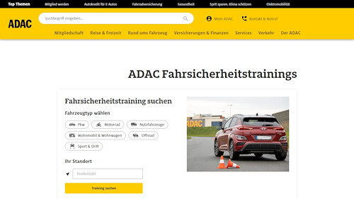 Webcapture/Screenshot der Webseite https://www.adac.de/fahrsicherheitstraining/